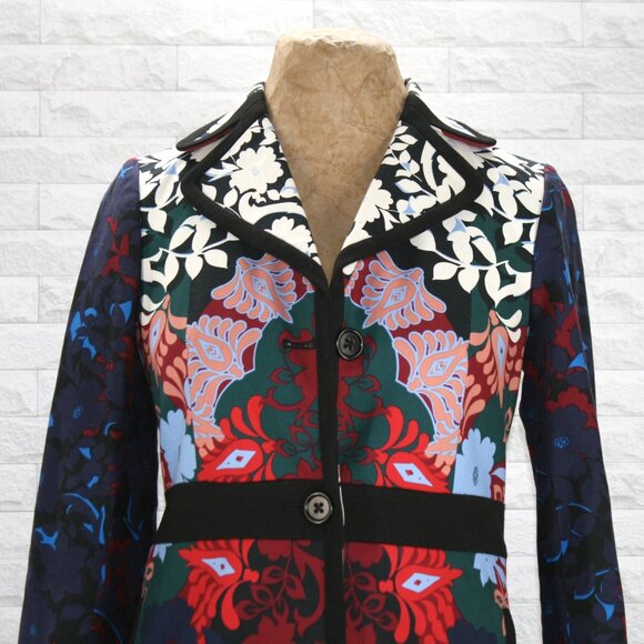 ANTHROPOLOGIE ELEVENSES Florilege Coat Long Jacket Floral Tailored Size 2 - Picture 3 of 16